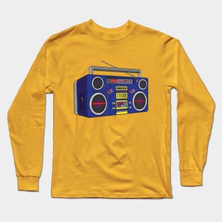 Boombox (Dark Cornflower Blue + Violet Magican Colorway) Analog / Music Long Sleeve T-Shirt